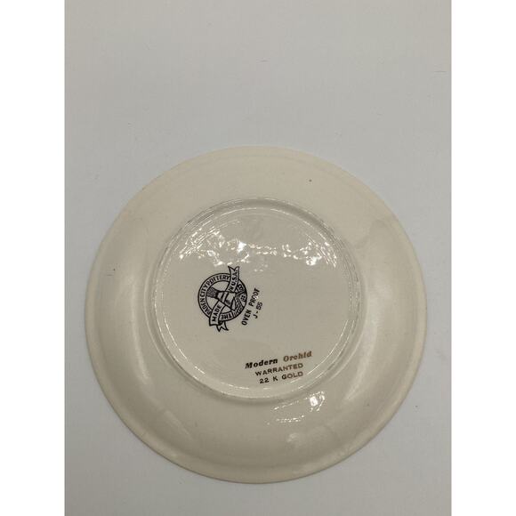 VTG Paden City Pottery Bread & Butter Plates Modern Orchid 22K Gold - Picture 5 of 5